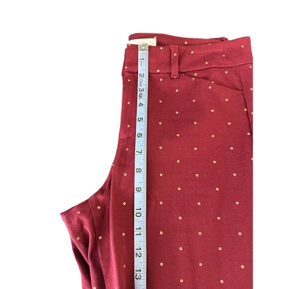 Old Navy Burgundy Rose Gold Polka Dot Mid-Rise Pixie Ankle Pants Size 4 Tall - Picture 12 of 14